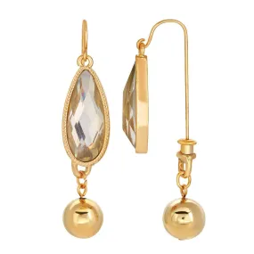 1928 Jewelry Crystal Clear Teardrop Front Back Earrings