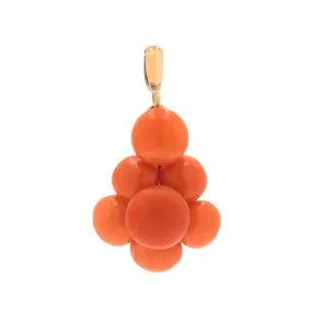 Antique 9ct Gold Coral Cluster Pendant