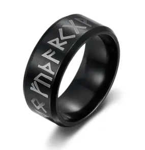 Asgard Crafted Handcrafted Stainless Steel Runic Alphabet Ring