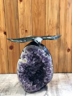 Jade Eagle on Amethyst Base