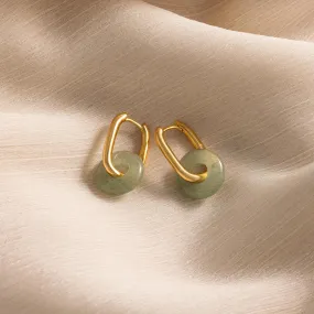 Jade Link Hoops