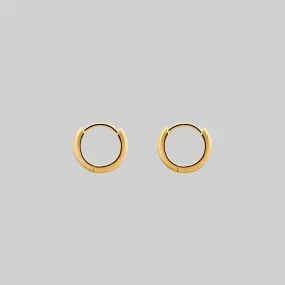 Simple Gold Clicker Hoop Earrings - 12mm