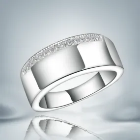 Unisex 925 Sterling Silver Geometric Unique Style Wedding Ring Band